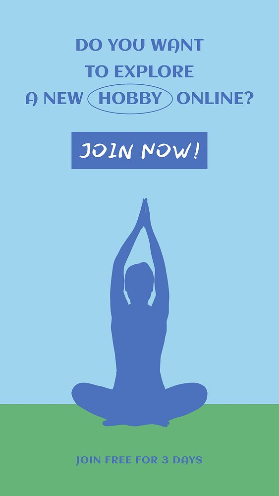 Yoga Facebook story template, health & wellness design vector