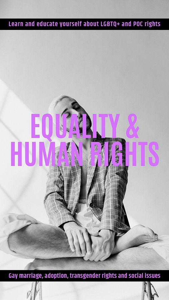 Human rights Instagram story template, LGBTQ, equality campaign vector