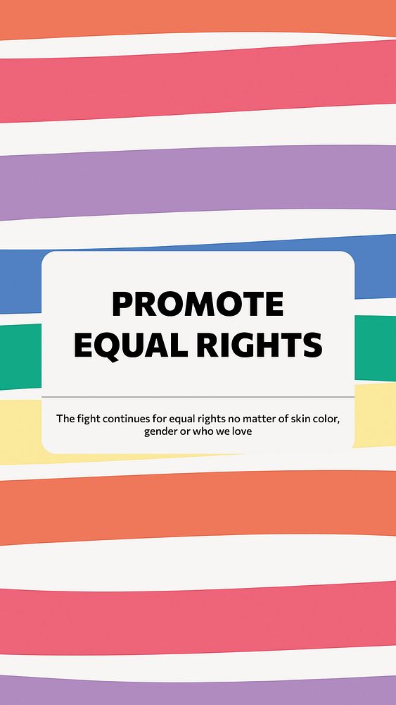Equal rights Instagram story template, Pride Month celebration vector