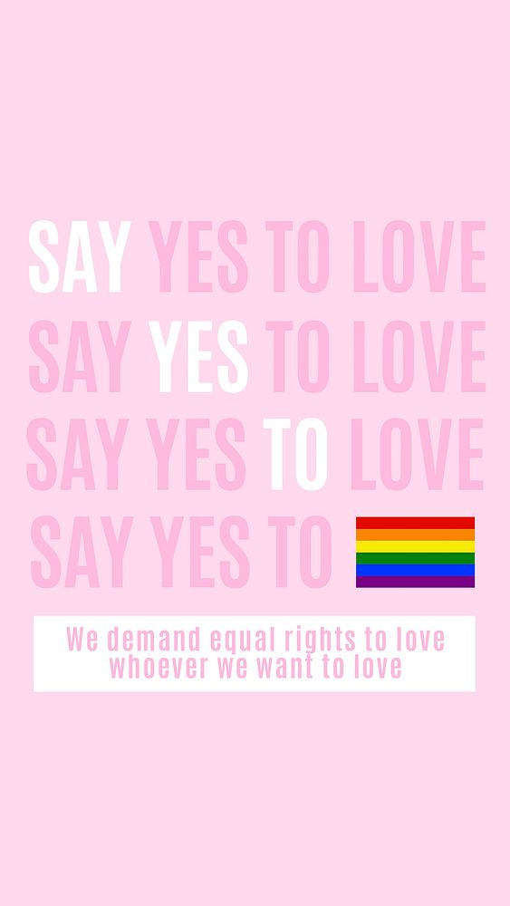LGBTQ love Instagram story template, pink aesthetic design vector