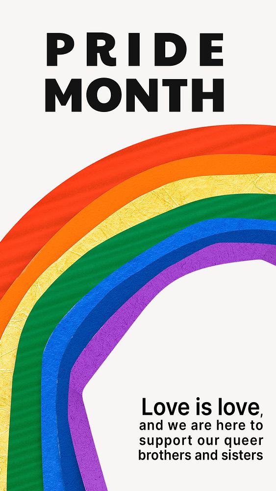 Pride month Instagram story template, LGBTQ community support campaign vector