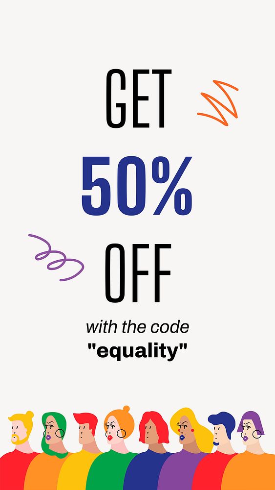 LGBTQ sale Instagram story template, Pride Month shopping campaign vector