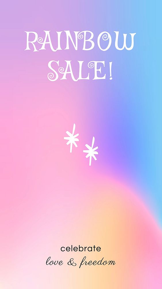 Aesthetic sale Instagram story template, colorful, gradient design vector