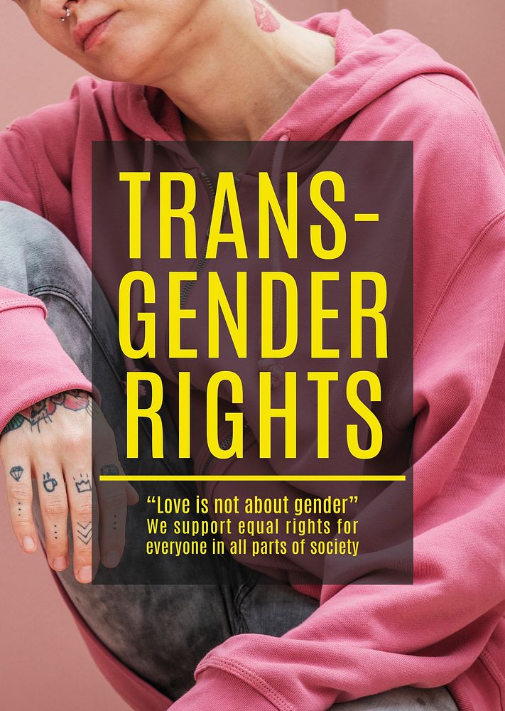 Transgender rights poster template, Pride Month celebration psd