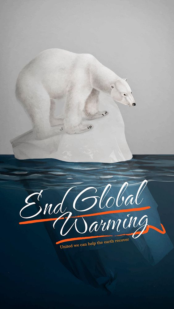 Global warming  Instagram story template vector