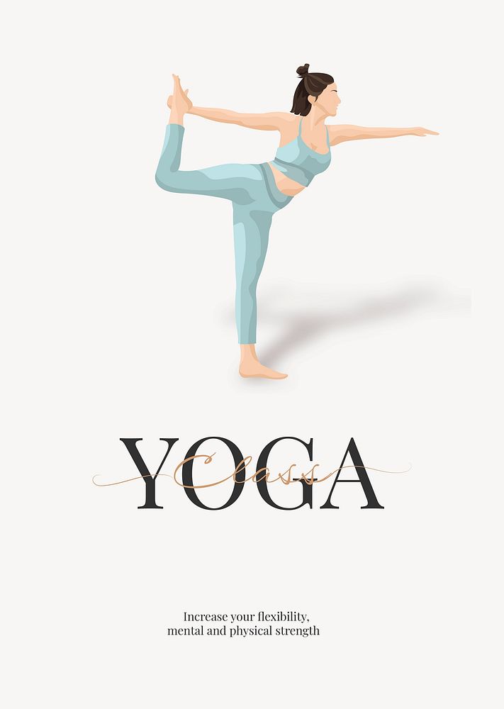 Yoga class, editable poster template vector