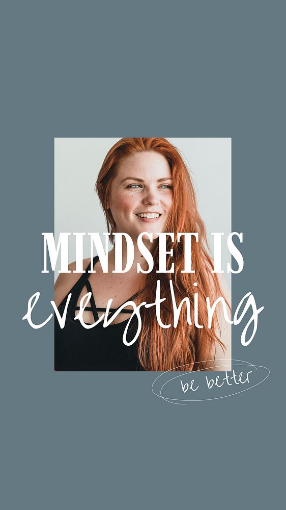Wellness aesthetic Instagram story template, mindset is everything quote vector
