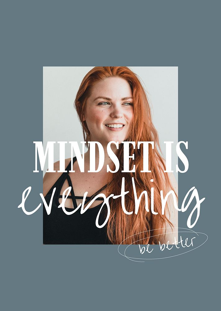 Mindset is everything poster template, wellness remix vector