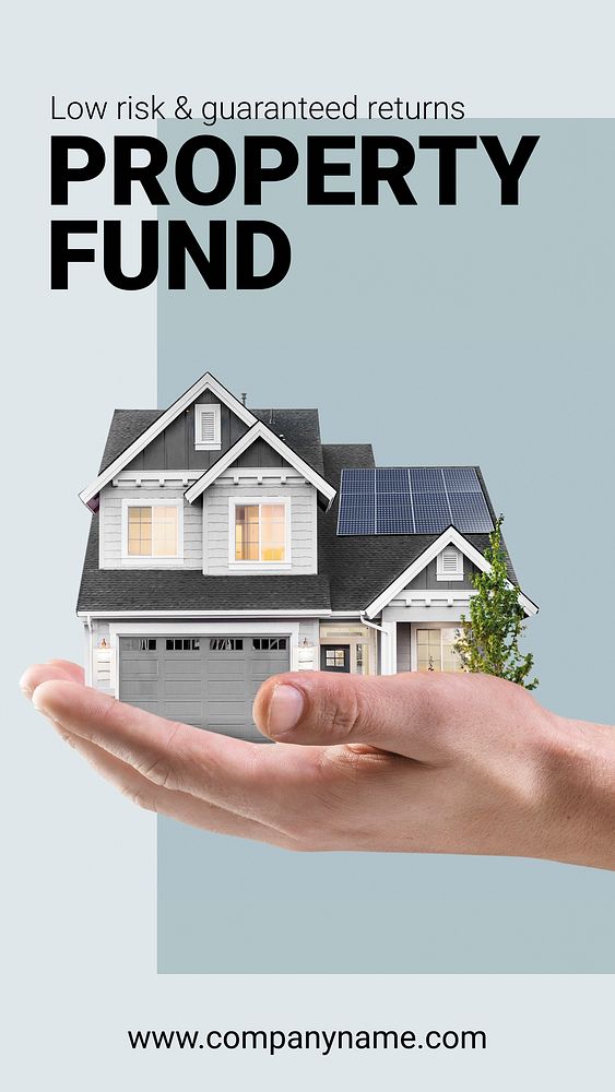 Property fund Instagram story template, editable advertisement vector