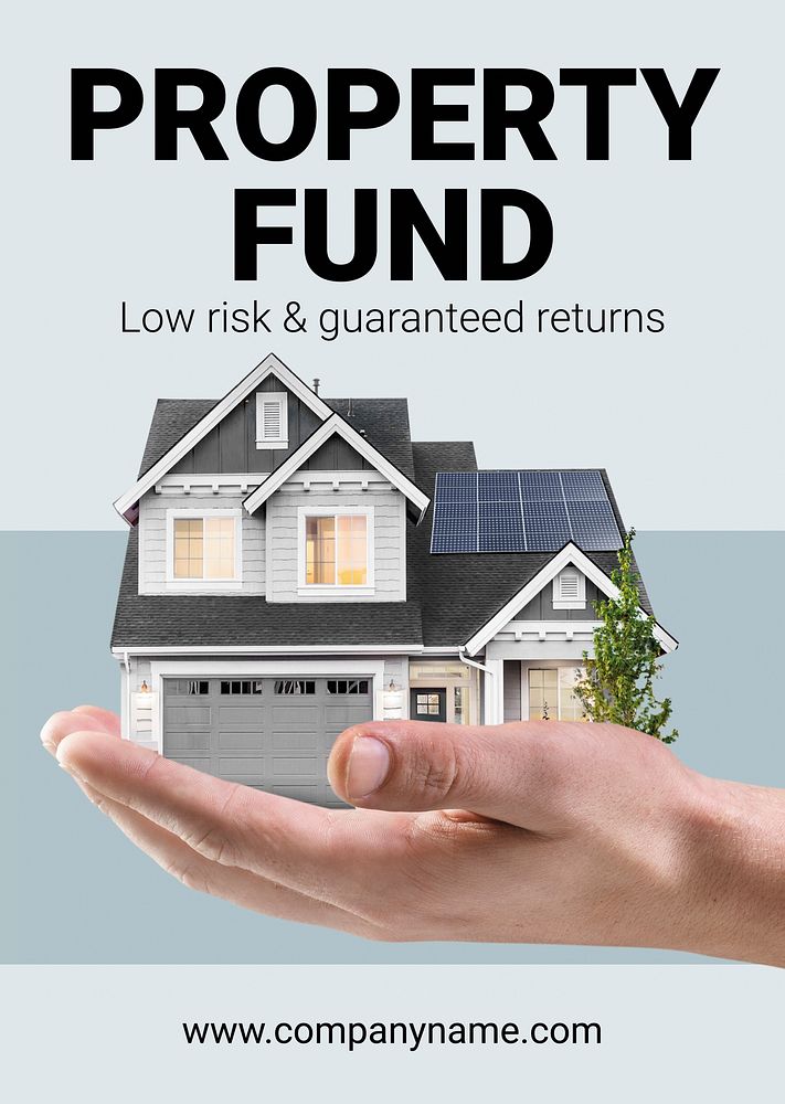 Property fund editable poster template design vector