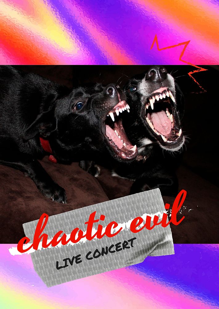 Barking dog poster template, live concert event vector