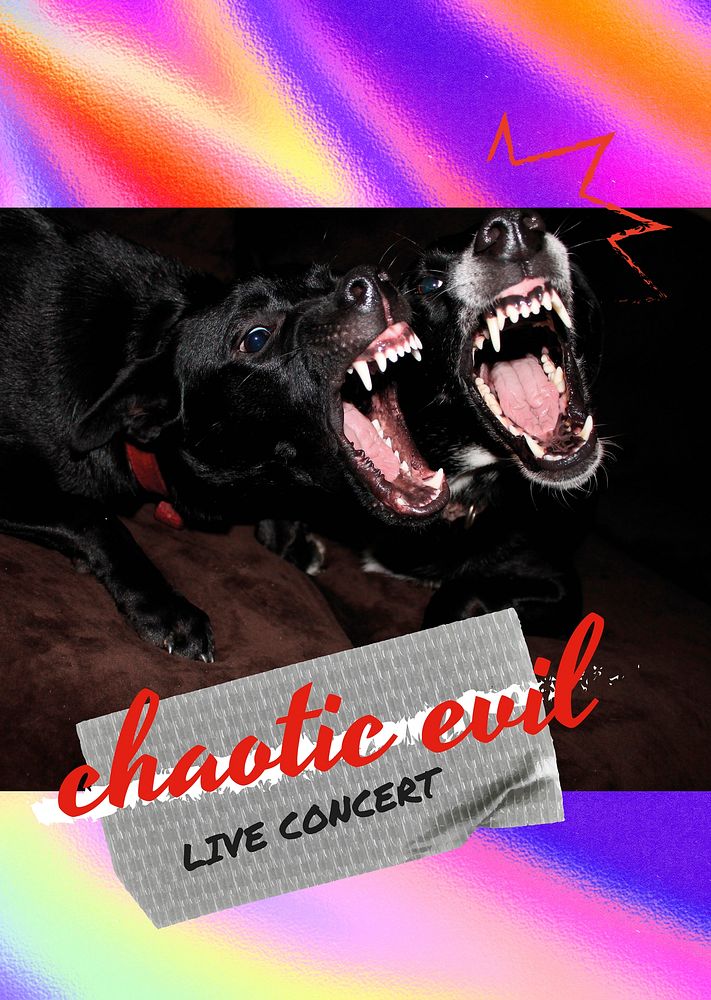 Barking dog poster template, live concert event psd