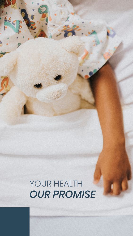 Medical, Pediatrics Instagram story template, hospital ad vector