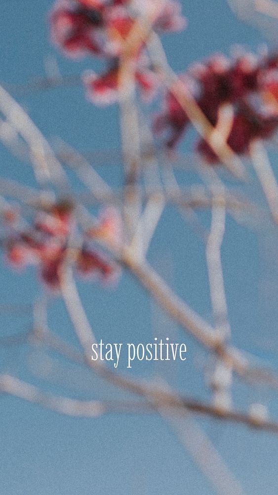 Stay positive mobile wallpaper template, Autumn aesthetic photo vector