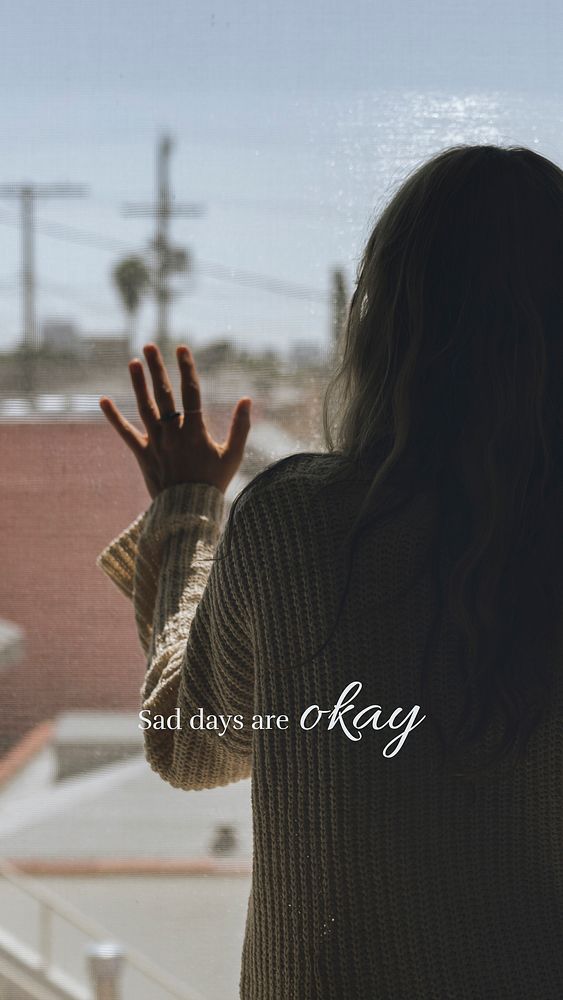Mental health Instagram story template, sad days are okay quote vector
