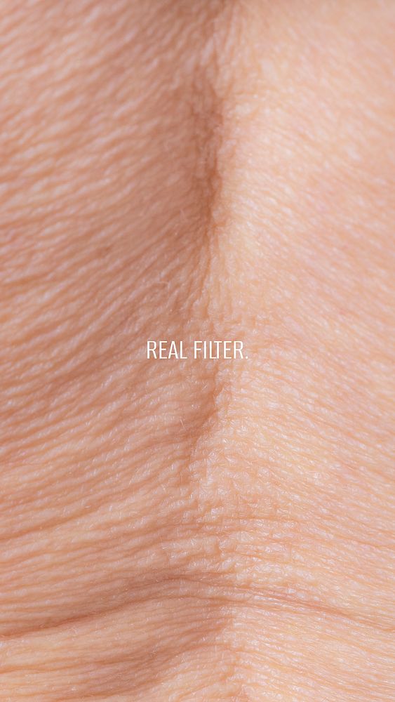 Real filter Instagram story template, old, wrinkled skin photo vector