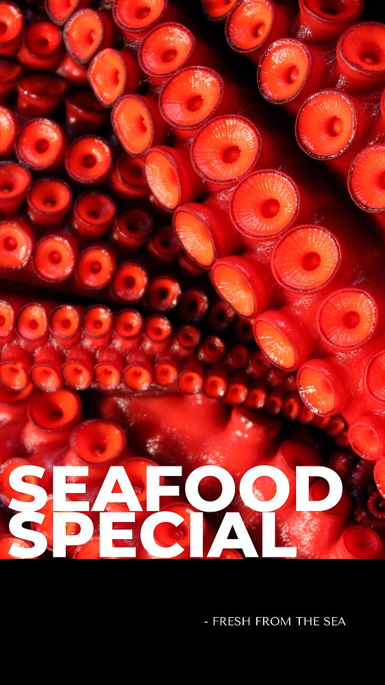 Seafood restaurant Instagram story template, promotional ad  vector