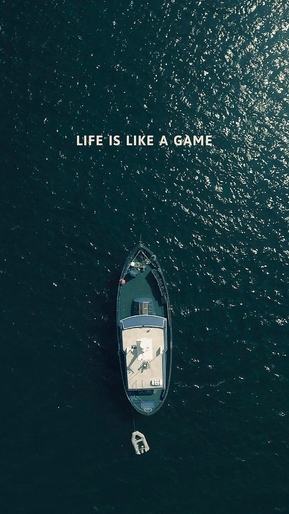 Ocean aesthetic Instagram story template, life is like a game vector