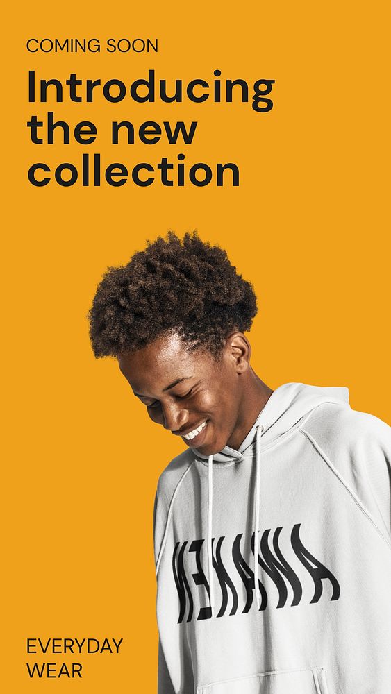 Men's apparel Facebook story template, yellow design vector