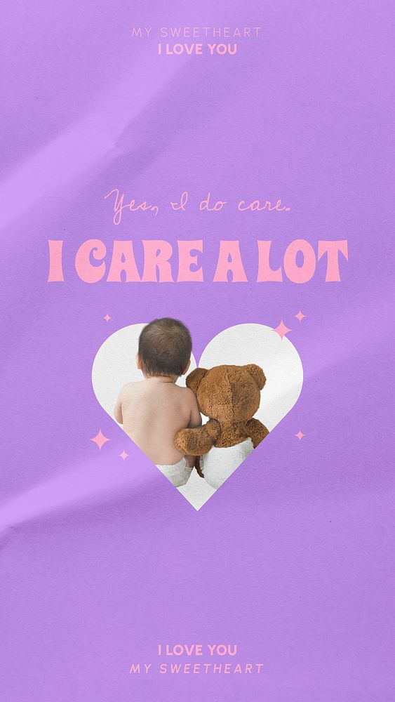 Customizable childcare Instagram post template, wrinkled paper design vector