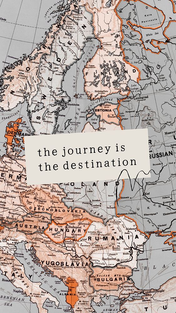Travel map Facebook story template,  editable quote vector
