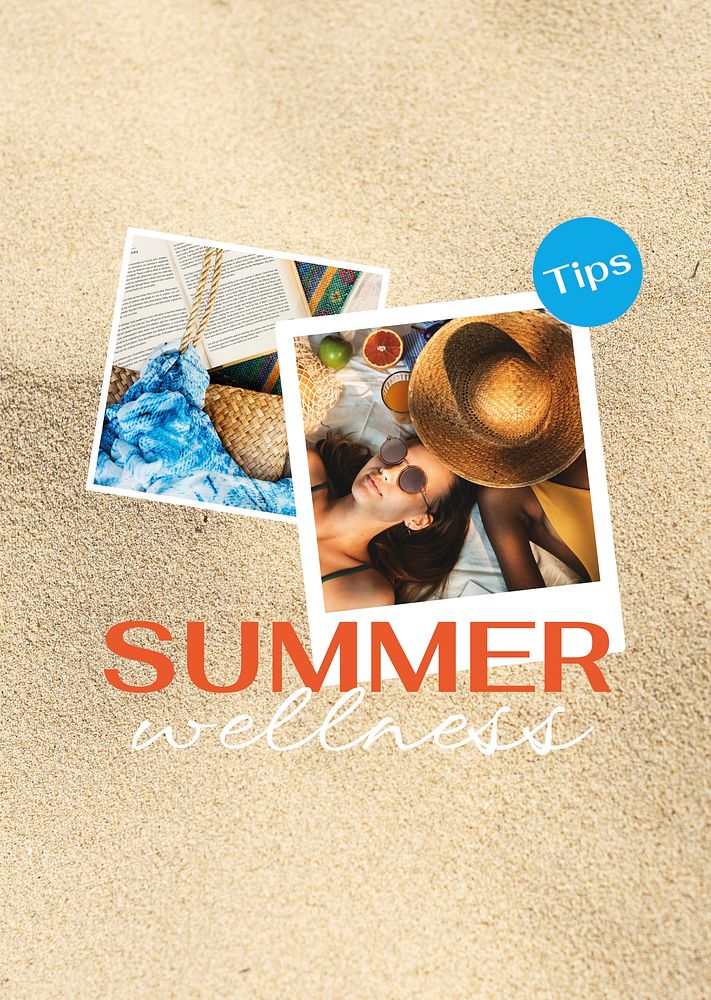 Summer vacation  poster template,  editable design psd