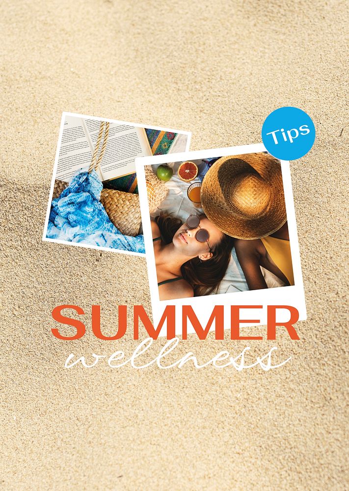 Summer vacation  poster template,  editable design vector
