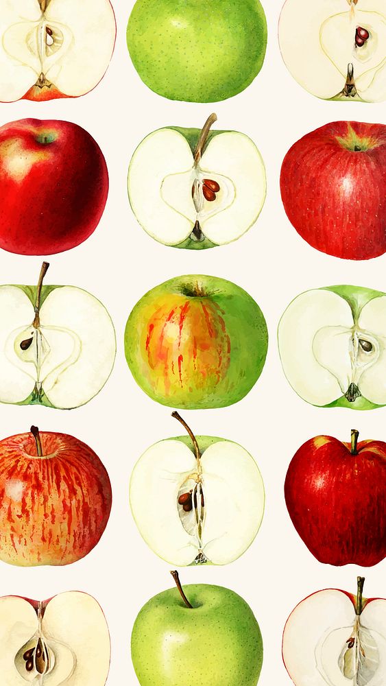 Vintage apple iPhone wallpaper, fruit background