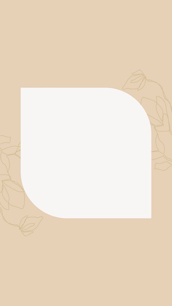 Beige frame iPhone wallpaper with copy space vector