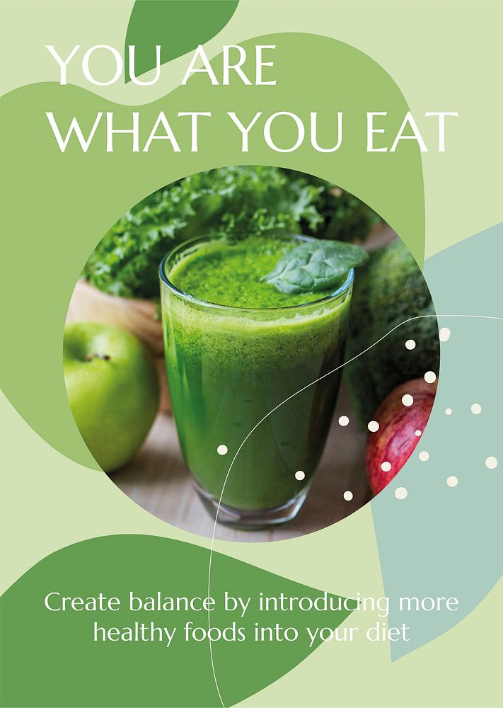 Nutrition & diet poster template, editable design psd