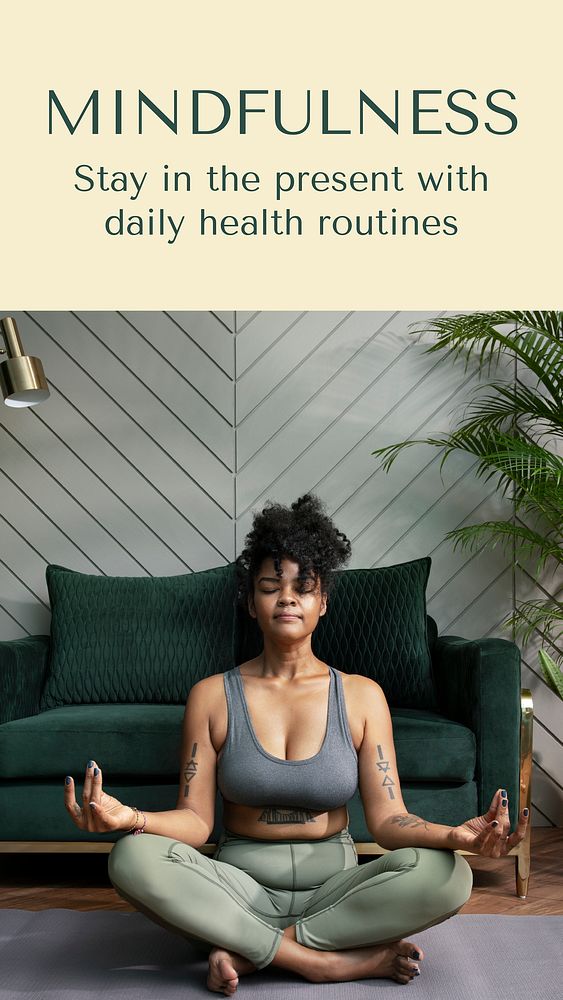 Mindfulness Instagram story template, editable social media ad  vector