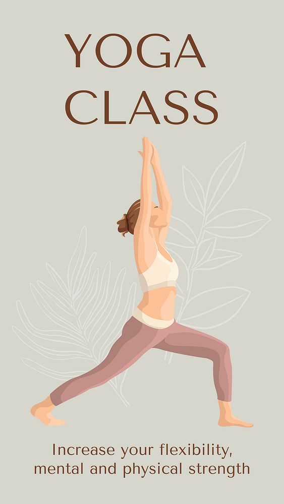 Yoga class Instagram story template, editable social media ad  vector