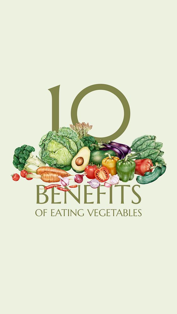 Healthy vegetables Instagram story template, editable social media ad  vector