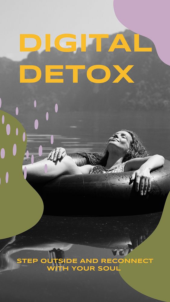 Digital detox Instagram story template, editable social media ad  vector