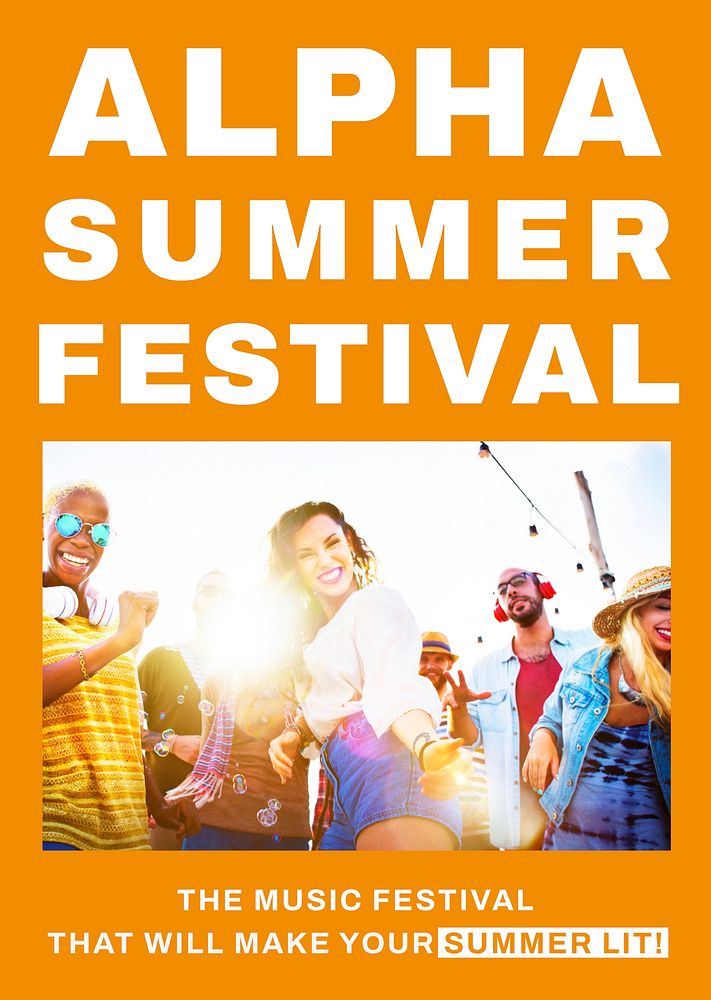 Music festival poster template, entertainment, vector