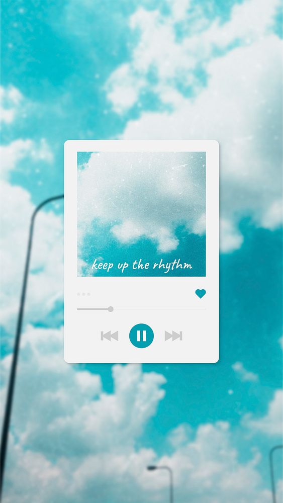 Music player Facebook story template, vector