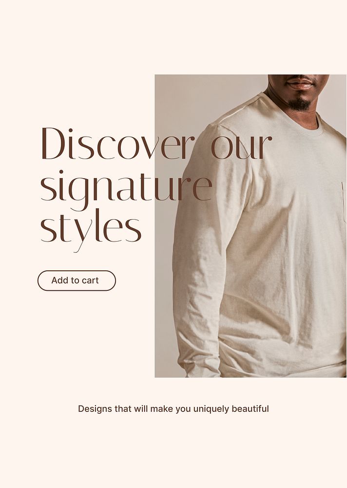 Minimal fashion poster editable template, shopping ad vector