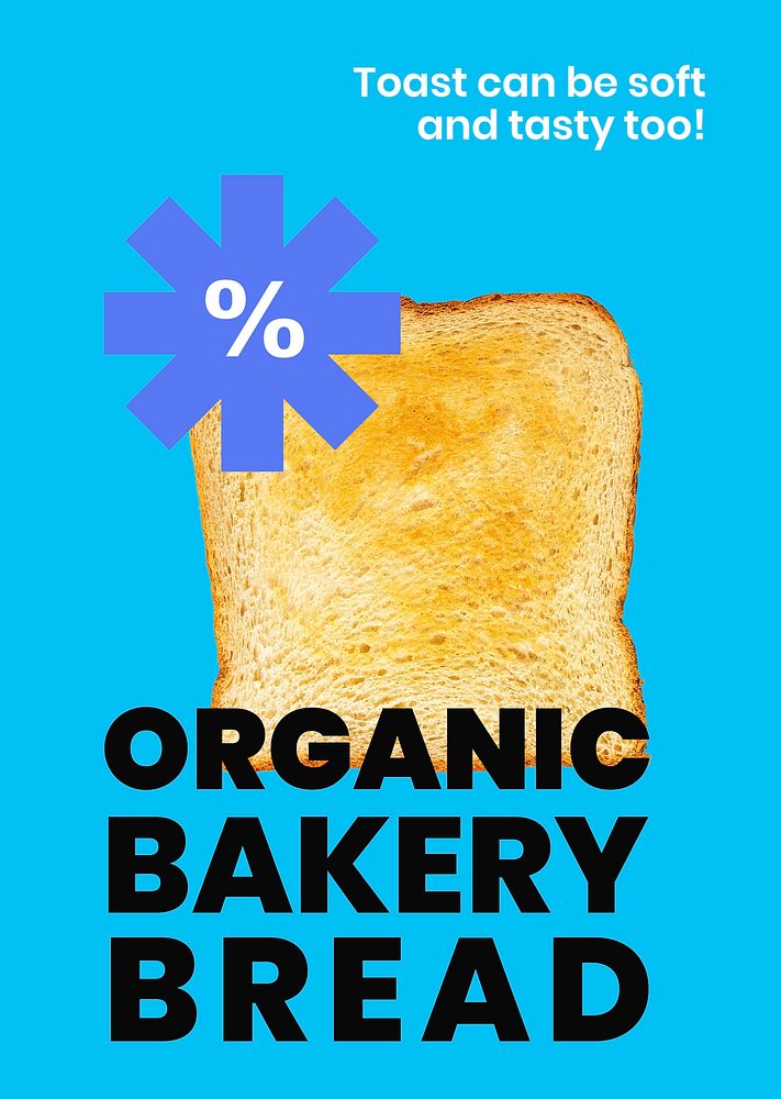 Toast breakfast poster editable template, bakery advertisement vector