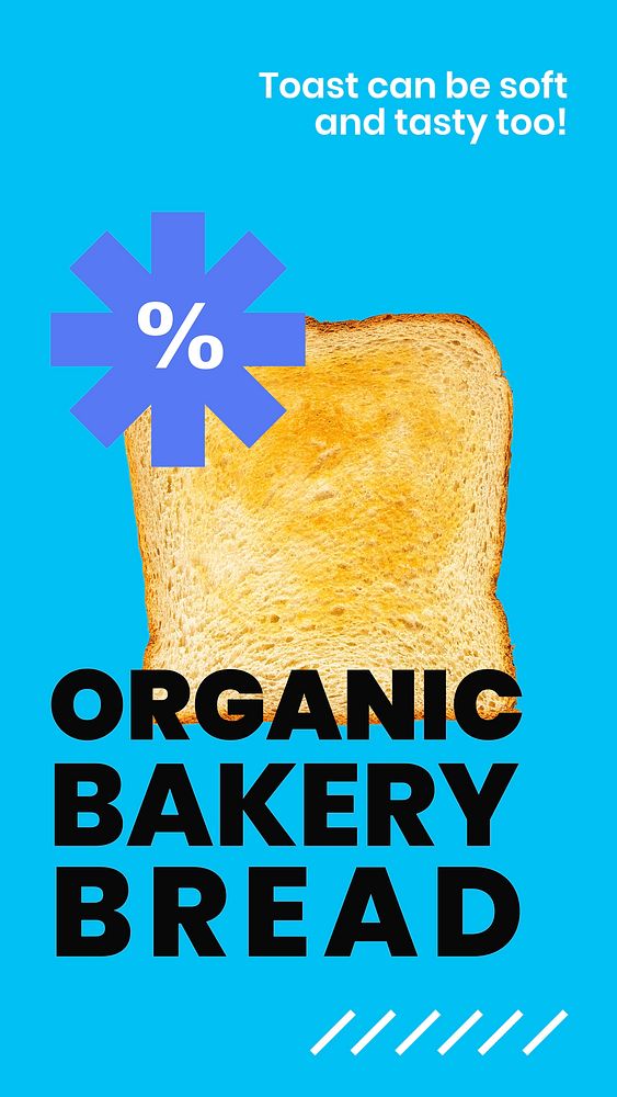 Toast breakfast Instagram story template, bakery advertisement vector