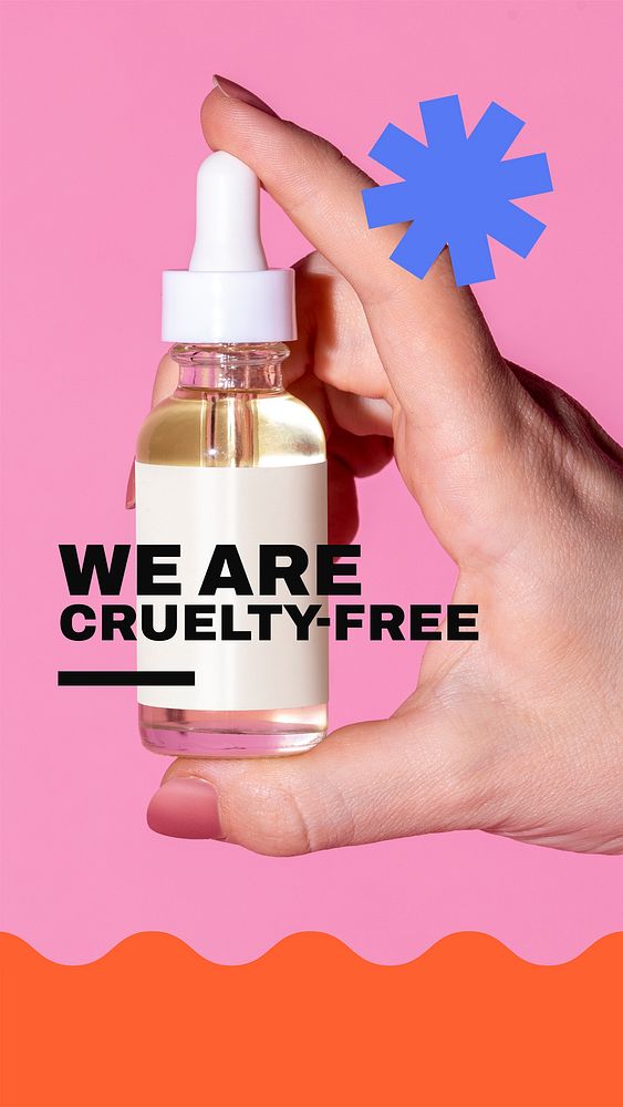Cruelty-free skincare Instagram story template, business ad vector