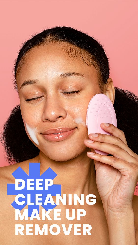 Deep cleansing Instagram story template, beauty ad vector