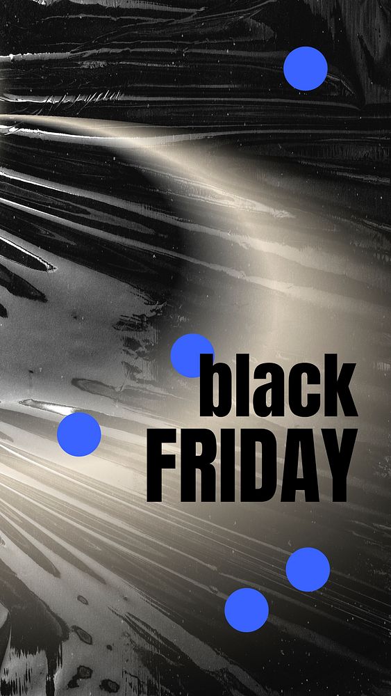 Black Friday Instagram story template, plastic wrap texture vector