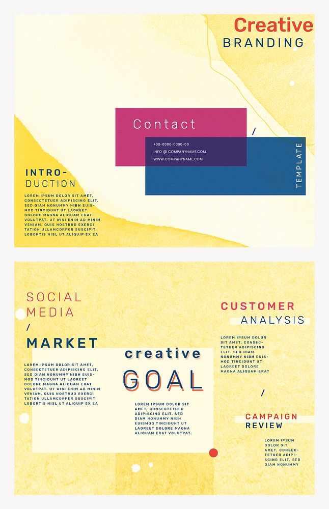 Business brochure template vector creative branding set