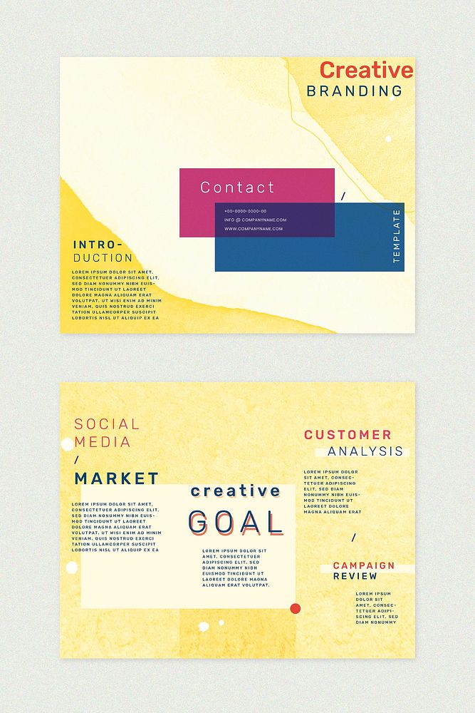 Yellow business brochure template vector