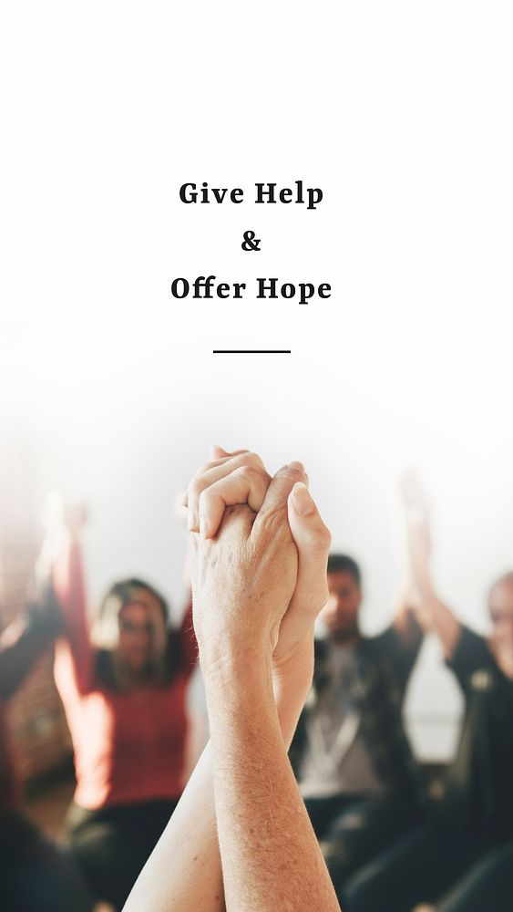 Give help and offer hope charity social template vector