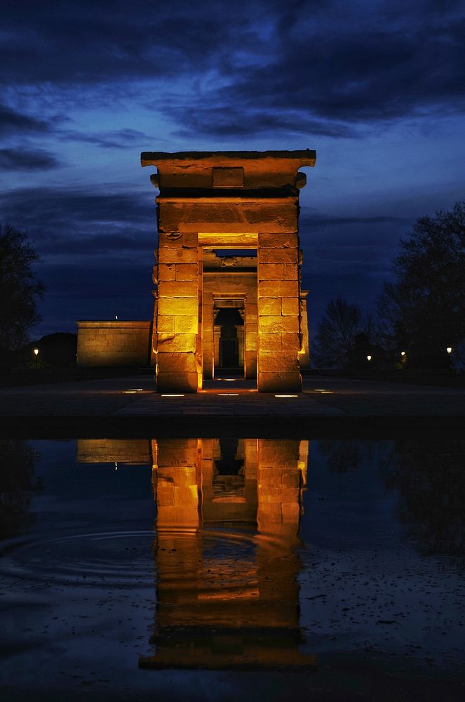 Temple of Debod, Madrid, Spain. Original public domain image from Wikimedia Commons
