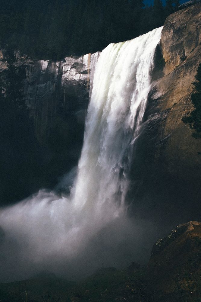Vernal Falls, Yosemite Valley, United States. Original public domain image from Wikimedia Commons