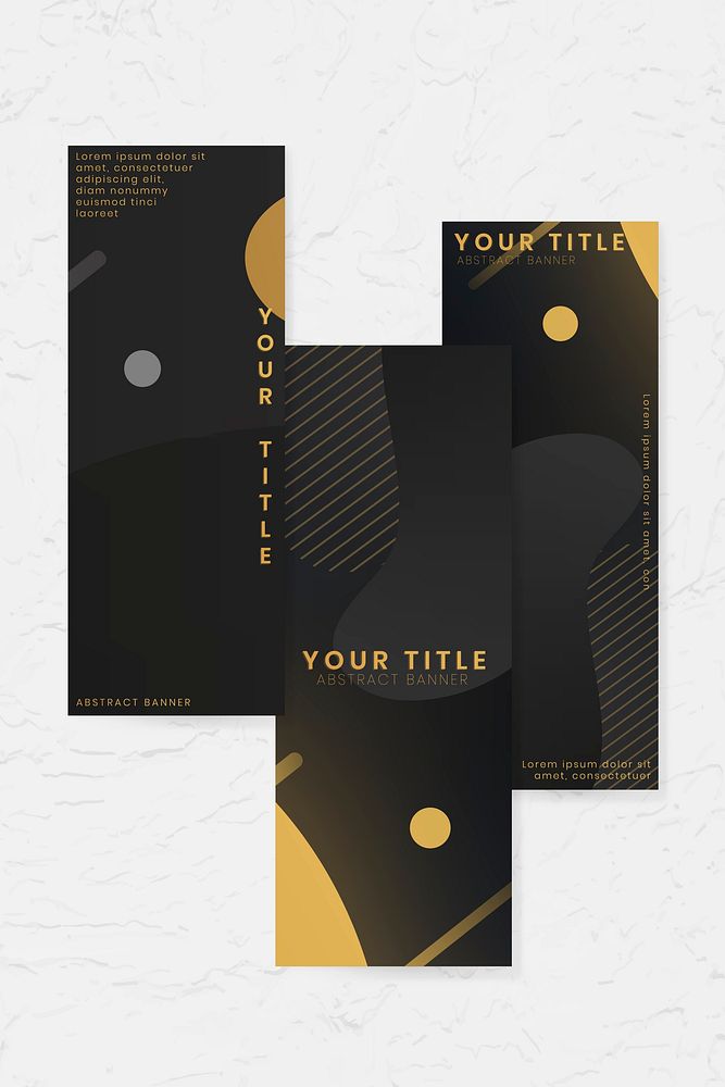 Abstract seamless patterned black banner vector