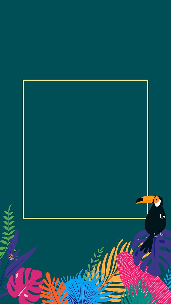 Tropical frame green background vector