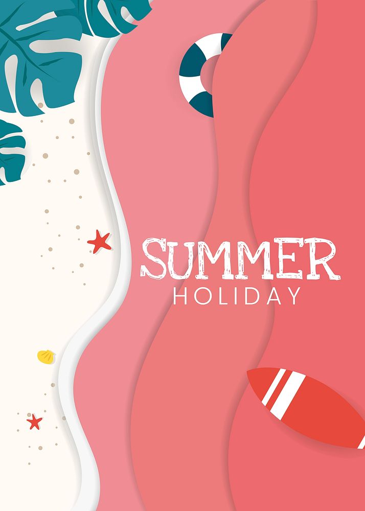 Summer holiday tropical beach background vector